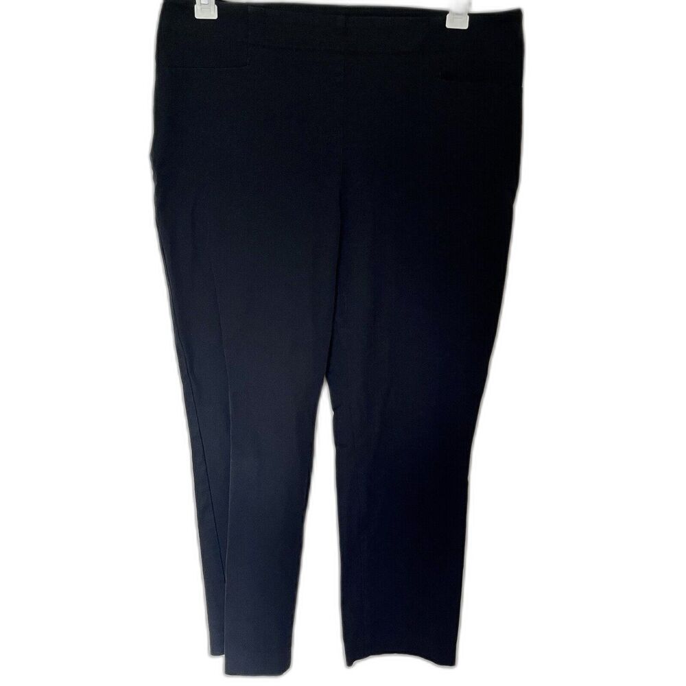 Talbots Dress Pants Womens 14 Black Ankle Crop High Rise Side Zip Slacks Trouser